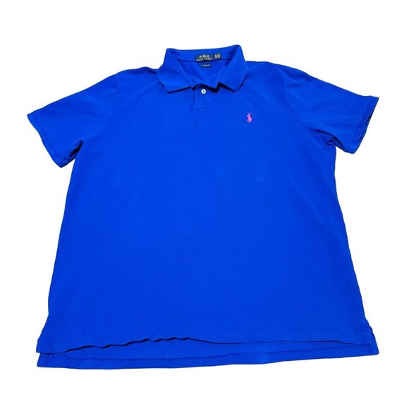 RALPH LAUREN POLO SHIRT SIZE XL BLUE PREPPY SHORT SLEEVE MENS - Picture 1 of 5